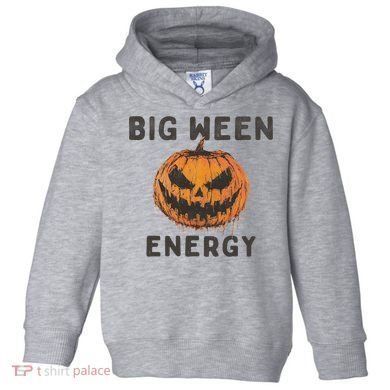 Halloween Pumpkin Head Big Ween Energy Spooky Toddler Hoodie