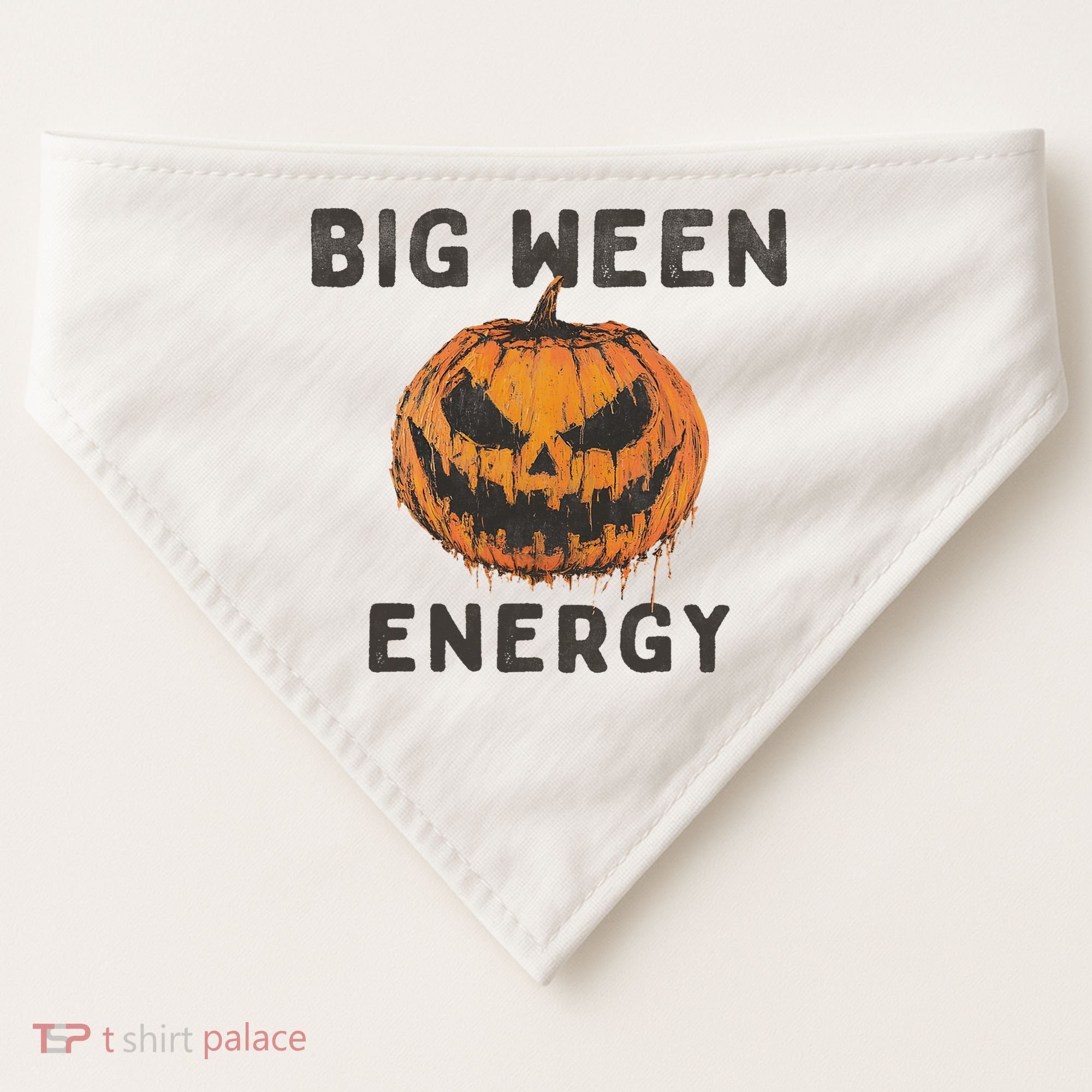 Halloween Pumpkin Head Big Ween Energy Spooky USA-Made Doggie Bandana