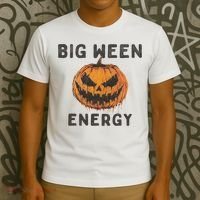 Halloween Pumpkin Head Big Ween Energy Spooky T-Shirt thumb 3