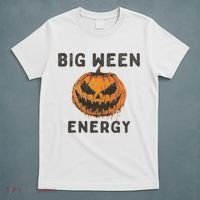 Halloween Pumpkin Head Big Ween Energy Spooky T-Shirt thumb 5