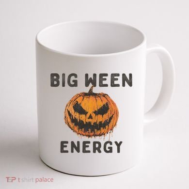 Halloween Pumpkin Head Big Ween Energy Spooky Coffee Mug back