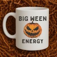 Halloween Pumpkin Head Big Ween Energy Spooky Coffee Mug thumb 2