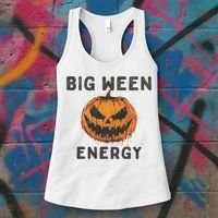 Halloween Pumpkin Head Big Ween Energy Spooky Women's Tank Top thumb 3