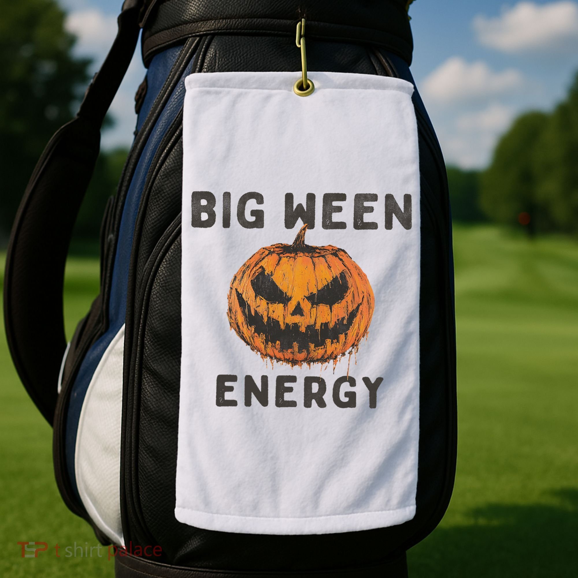 Halloween Pumpkin Head Big Ween Energy Spooky Golf Towel