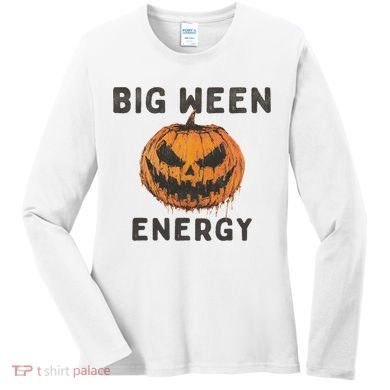 Halloween Pumpkin Head Big Ween Energy Spooky Women's Long Sleeve Shirt