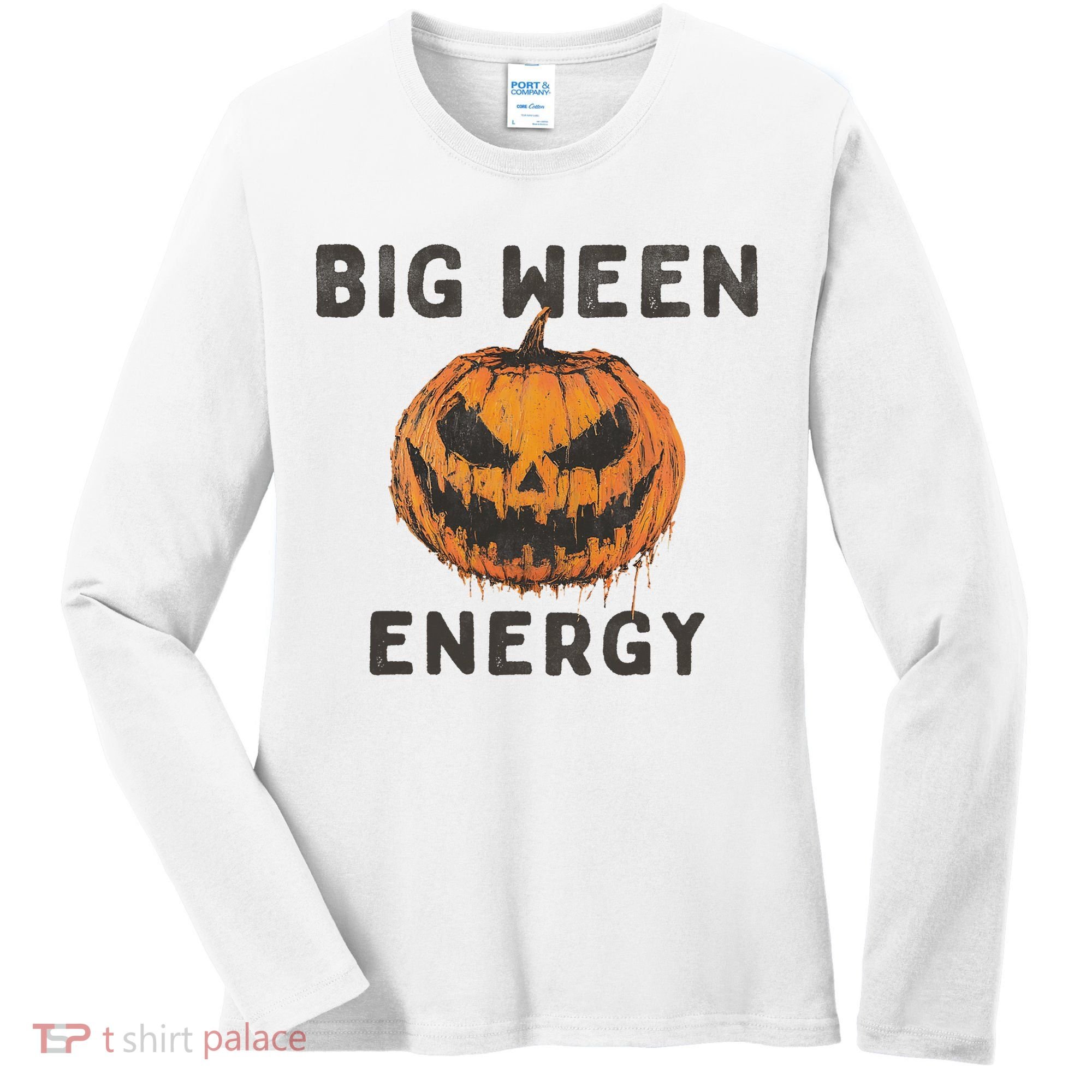 Halloween Pumpkin Head Big Ween Energy Spooky Women's Long Sleeve Shirt