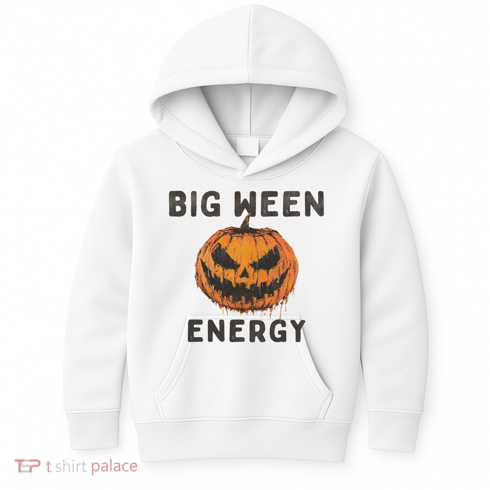 Halloween Pumpkin Head Big Ween Energy Spooky Kids Hoodie