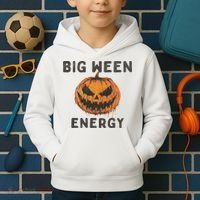 Halloween Pumpkin Head Big Ween Energy Spooky Kids Hoodie thumb 2