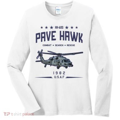 Hh60g Pavehawk Helicopter Women's Long Sleeve Shirt