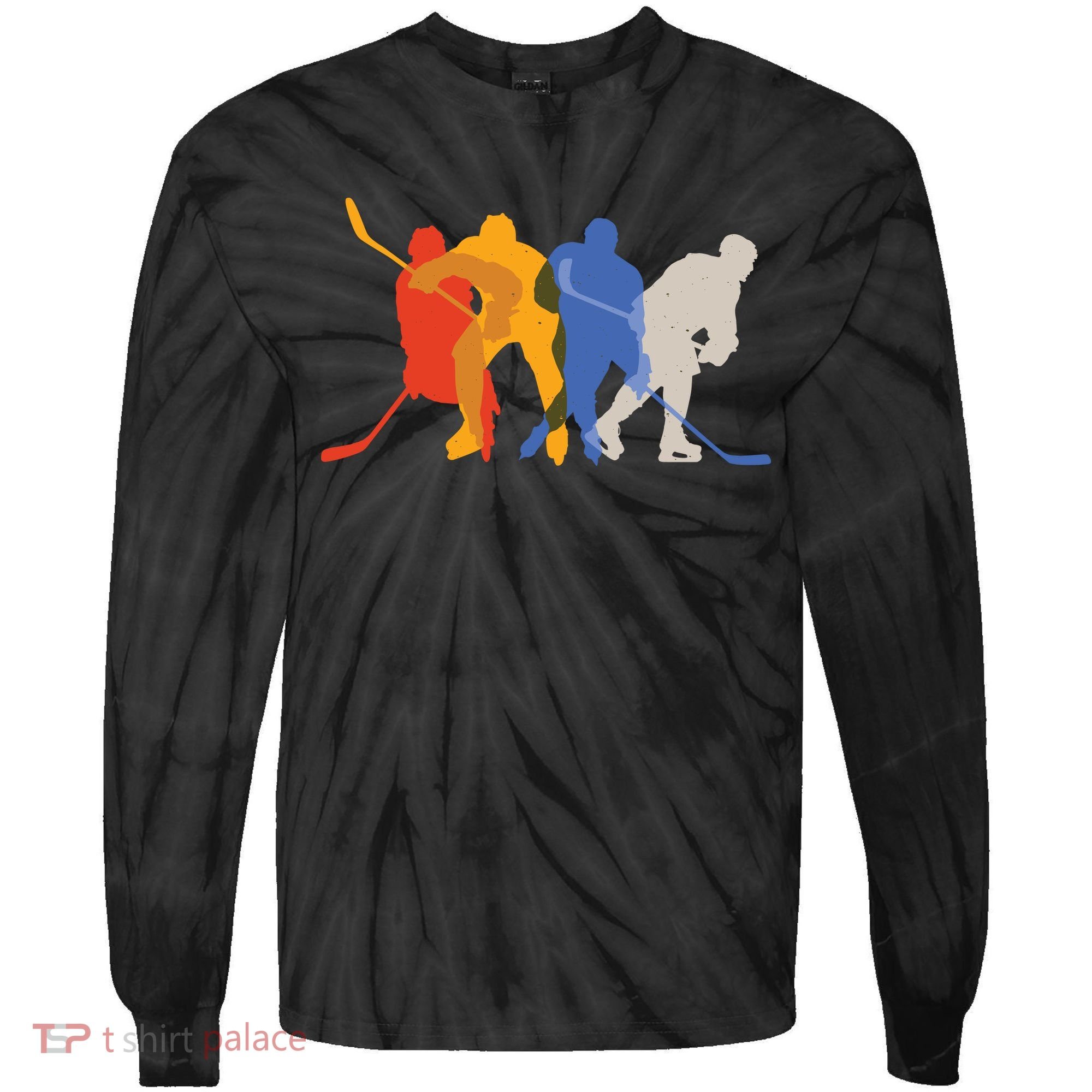 Hockey Players Tie-Dye Long Sleeve Shirt