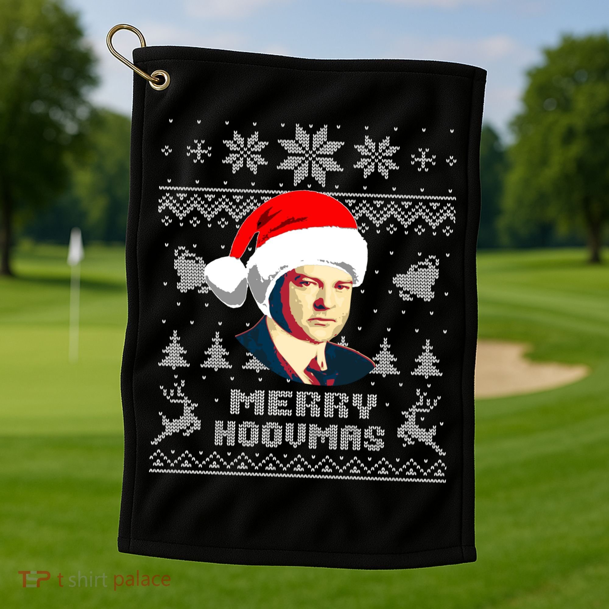 Herbert President Hoover Funny Christmas Holiday Xmas Gift Golf Towel