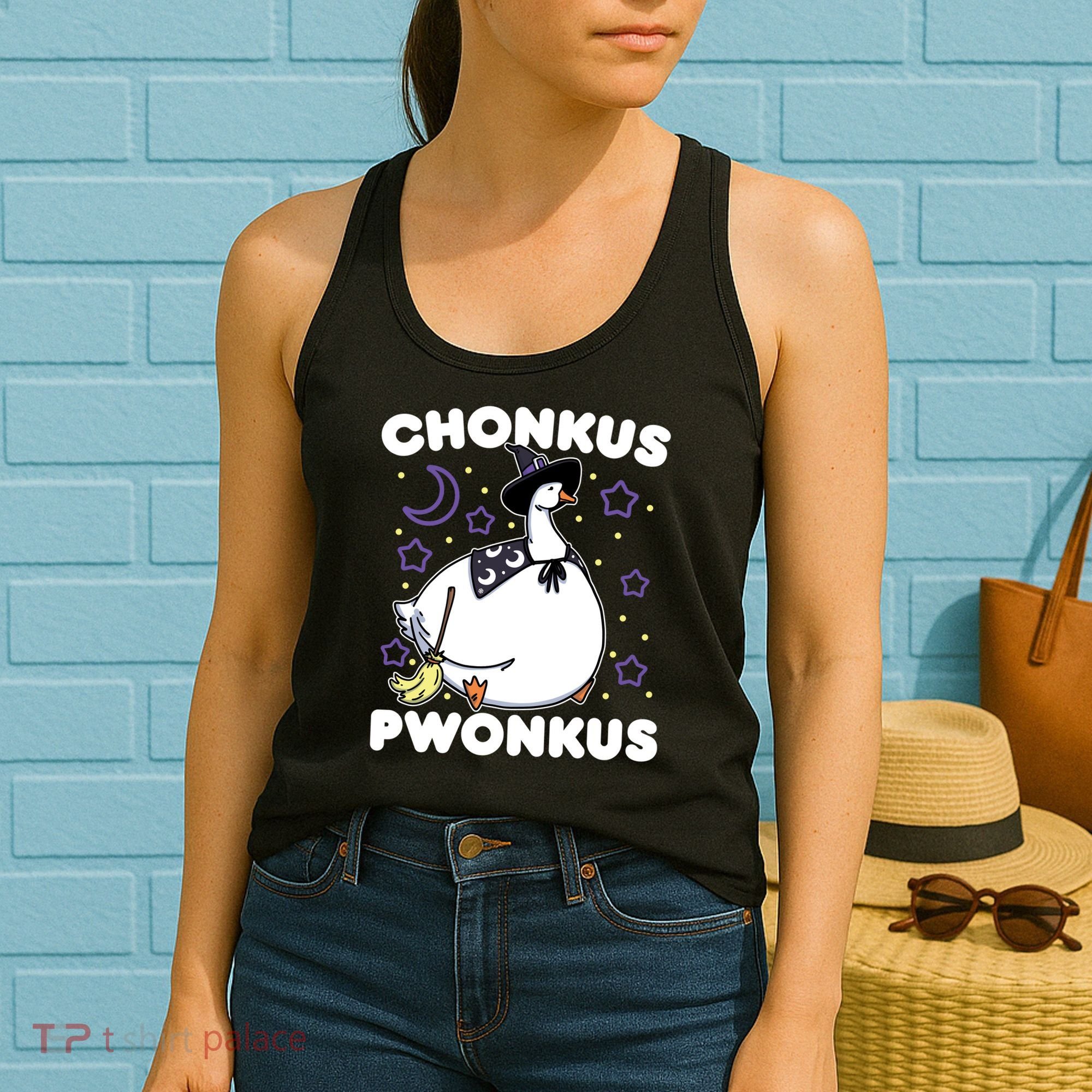 Honkus Ponkus Halloween Goose Meme Parody Chonkus Pwonkus Women's Tank Top