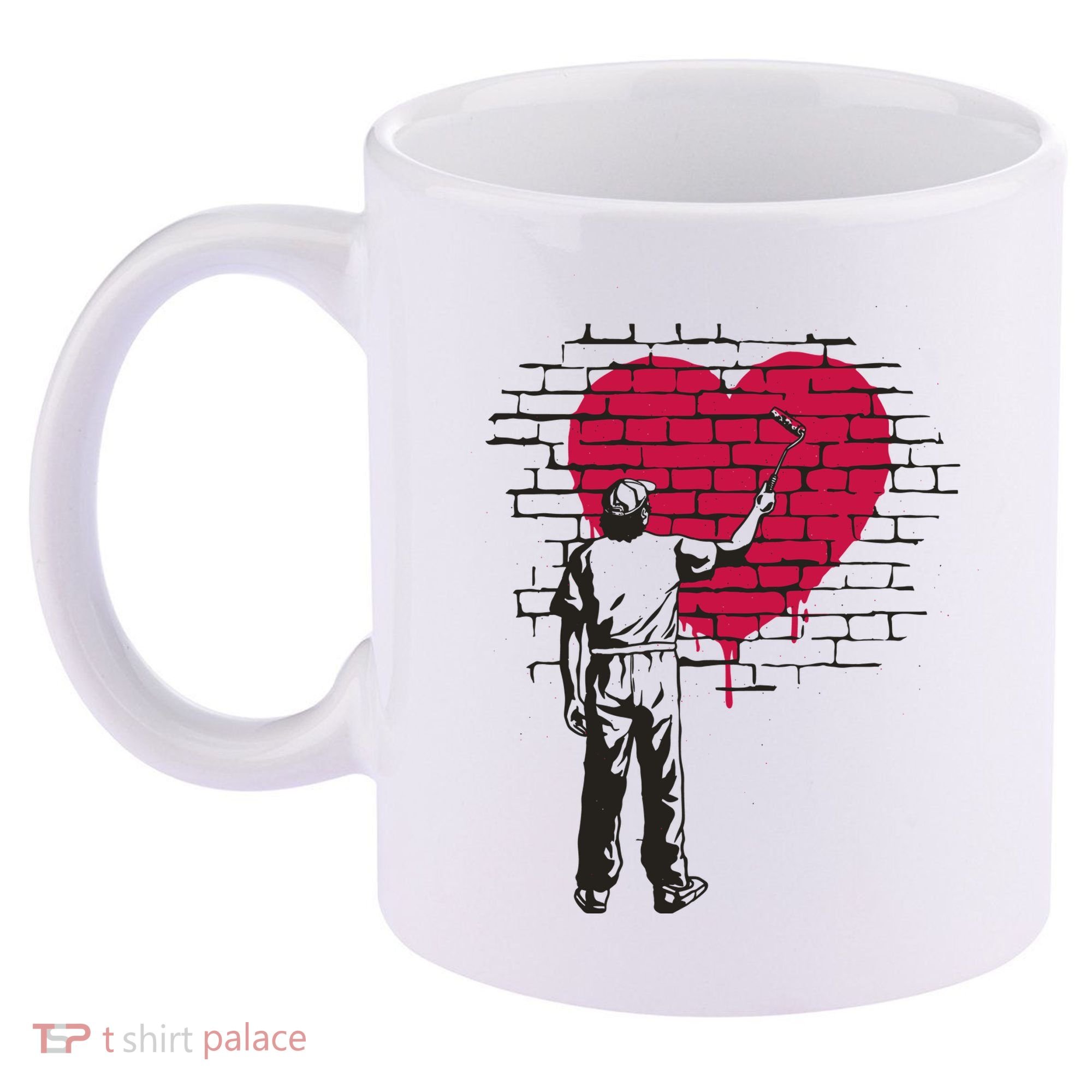 Heart Painter 11oz C Handle Ceramic Mug