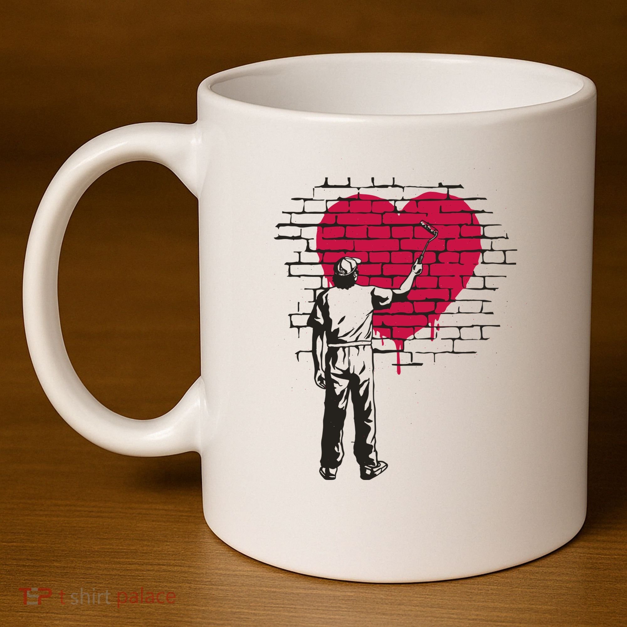 Heart Painter 11oz C Handle Ceramic Mug