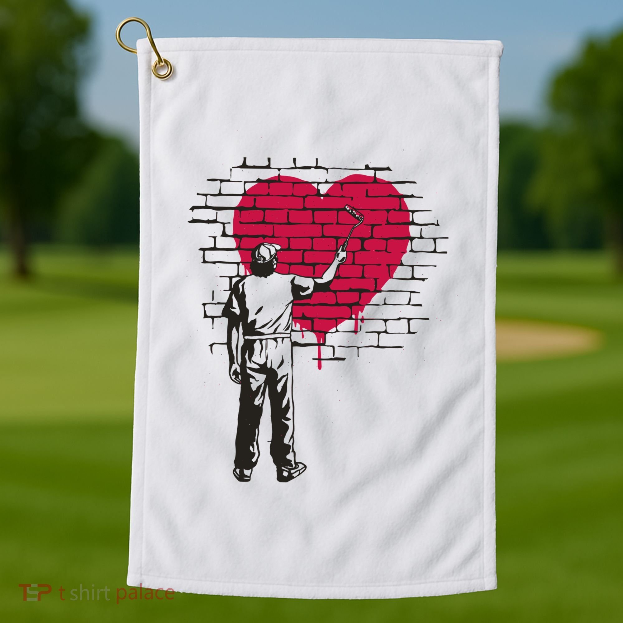 Heart Painter Golf Towel
