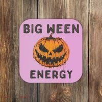 Halloween Pumpkin Head Big Ween Energy Spooky Coaster thumb 0