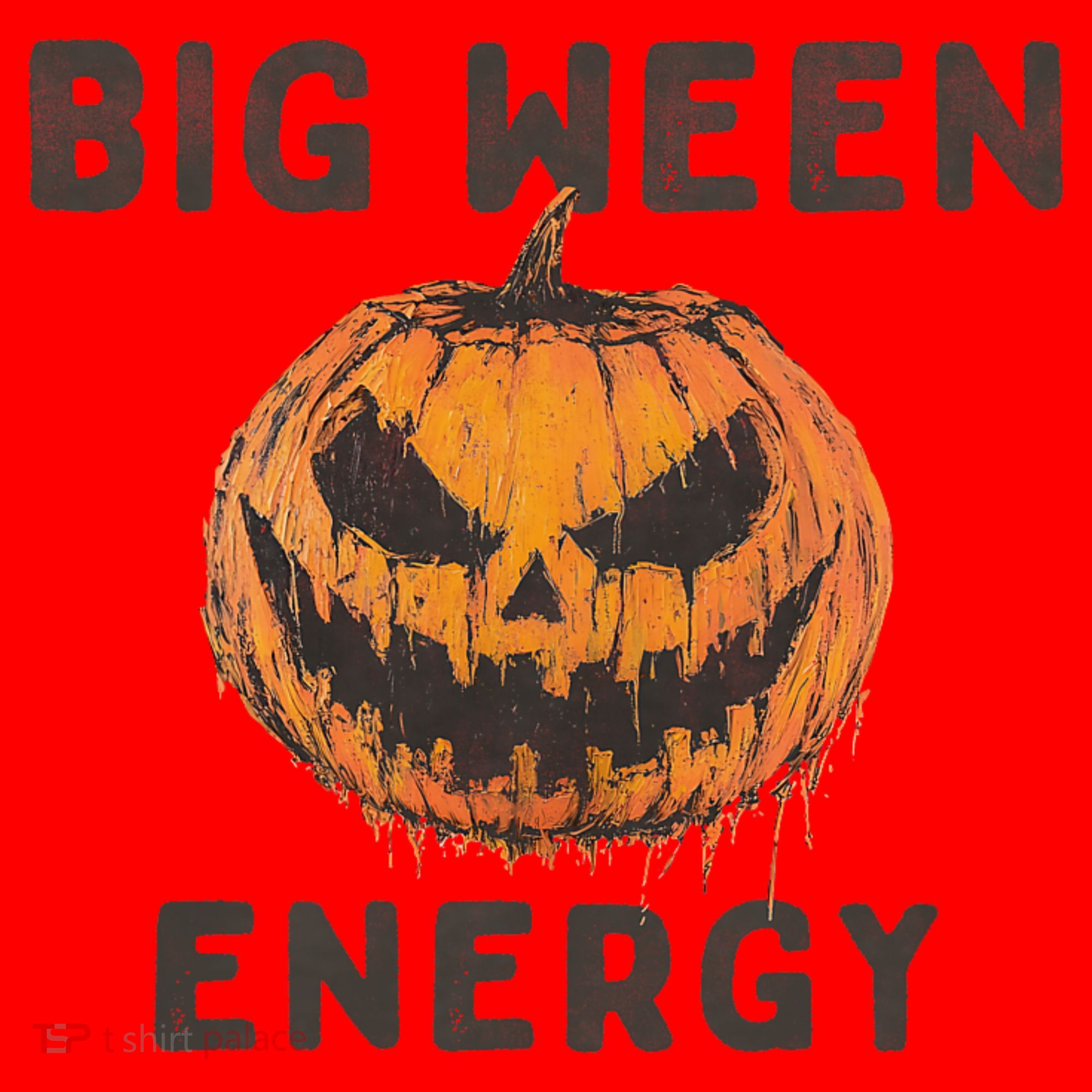 Halloween Pumpkin Head Big Ween Energy Spooky Santa Hat