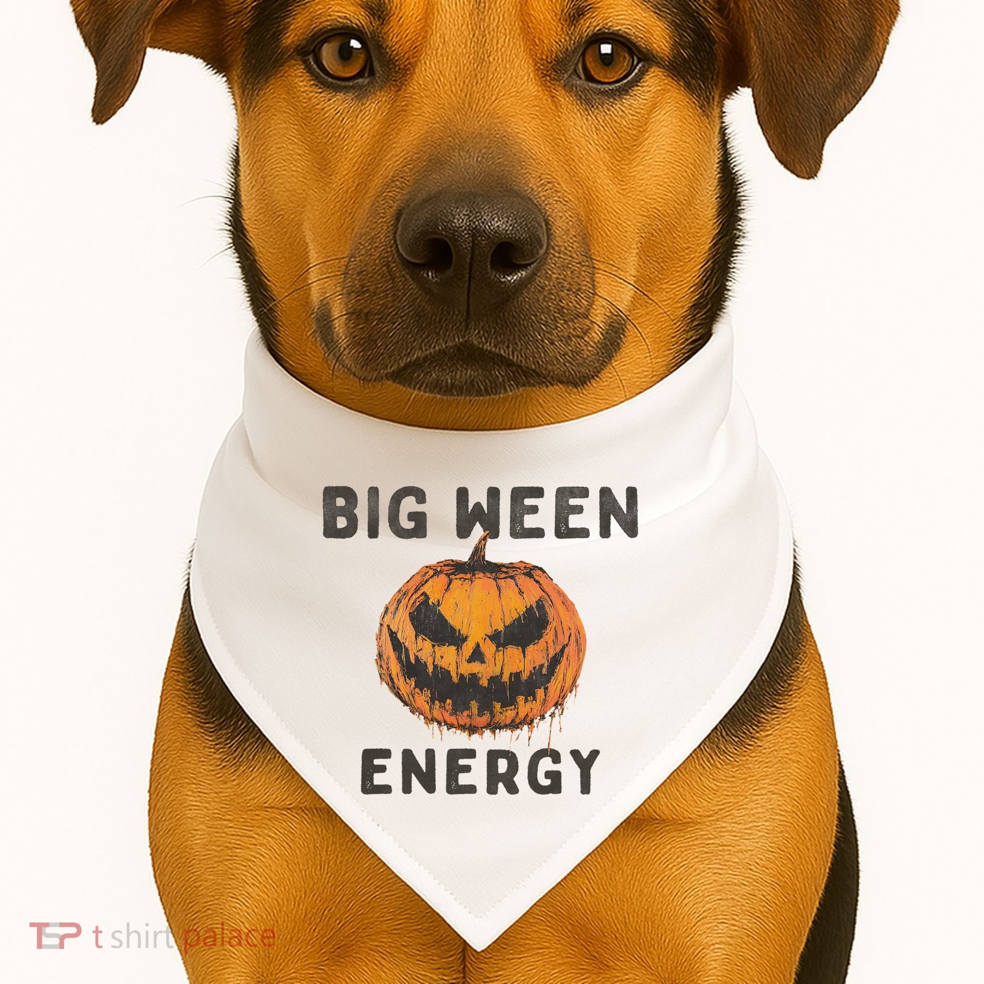 Halloween Pumpkin Head Big Ween Energy Spooky USA-Made Doggie Bandana