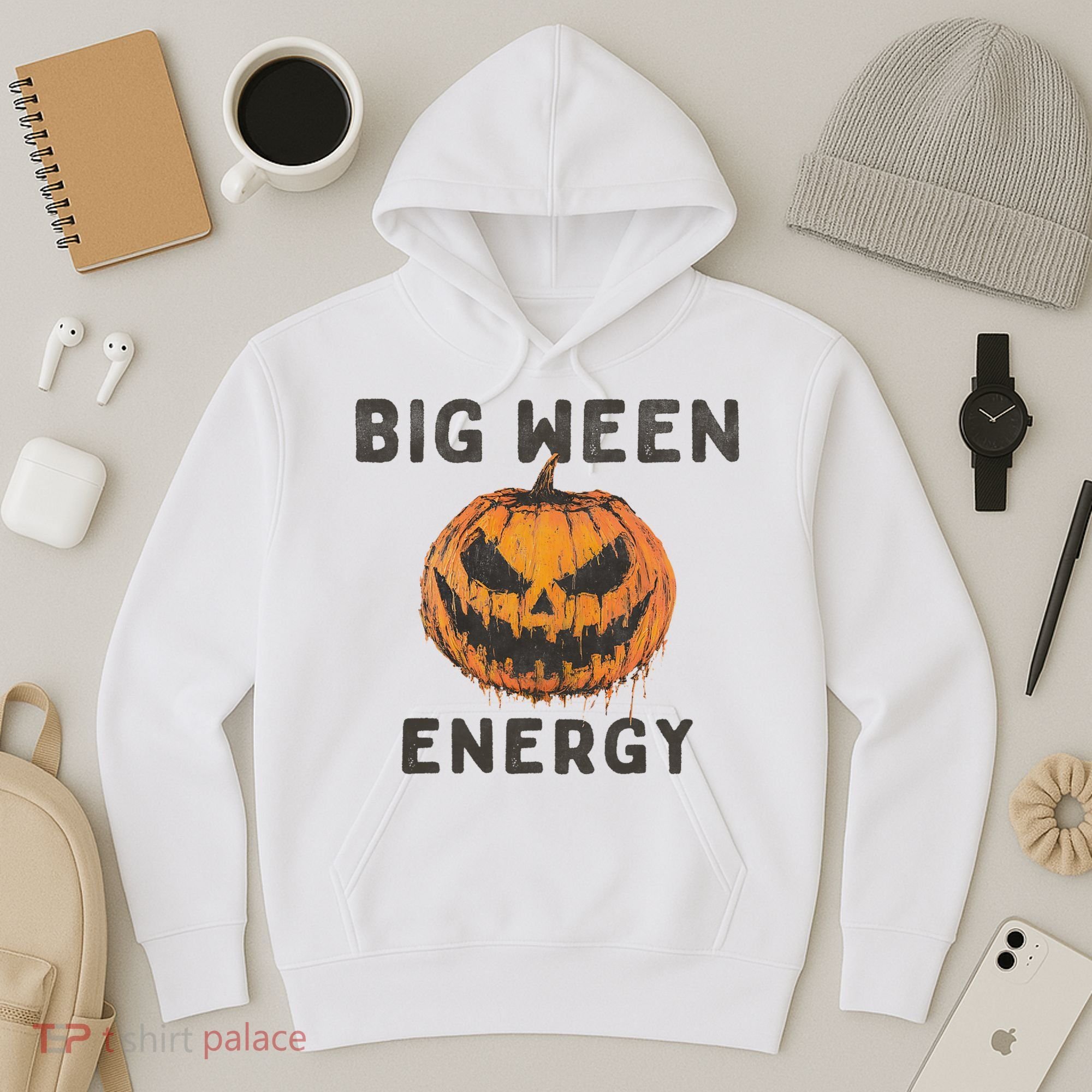 Halloween Pumpkin Head Big Ween Energy Spooky Hoodie