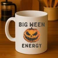 Halloween Pumpkin Head Big Ween Energy Spooky Coffee Mug thumb 4