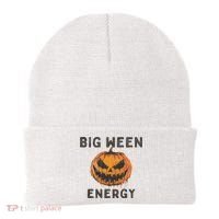 Halloween Pumpkin Head Big Ween Energy Spooky Beanie thumb 0