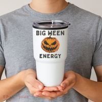 Halloween Pumpkin Head Big Ween Energy Spooky Tumbler thumb 2