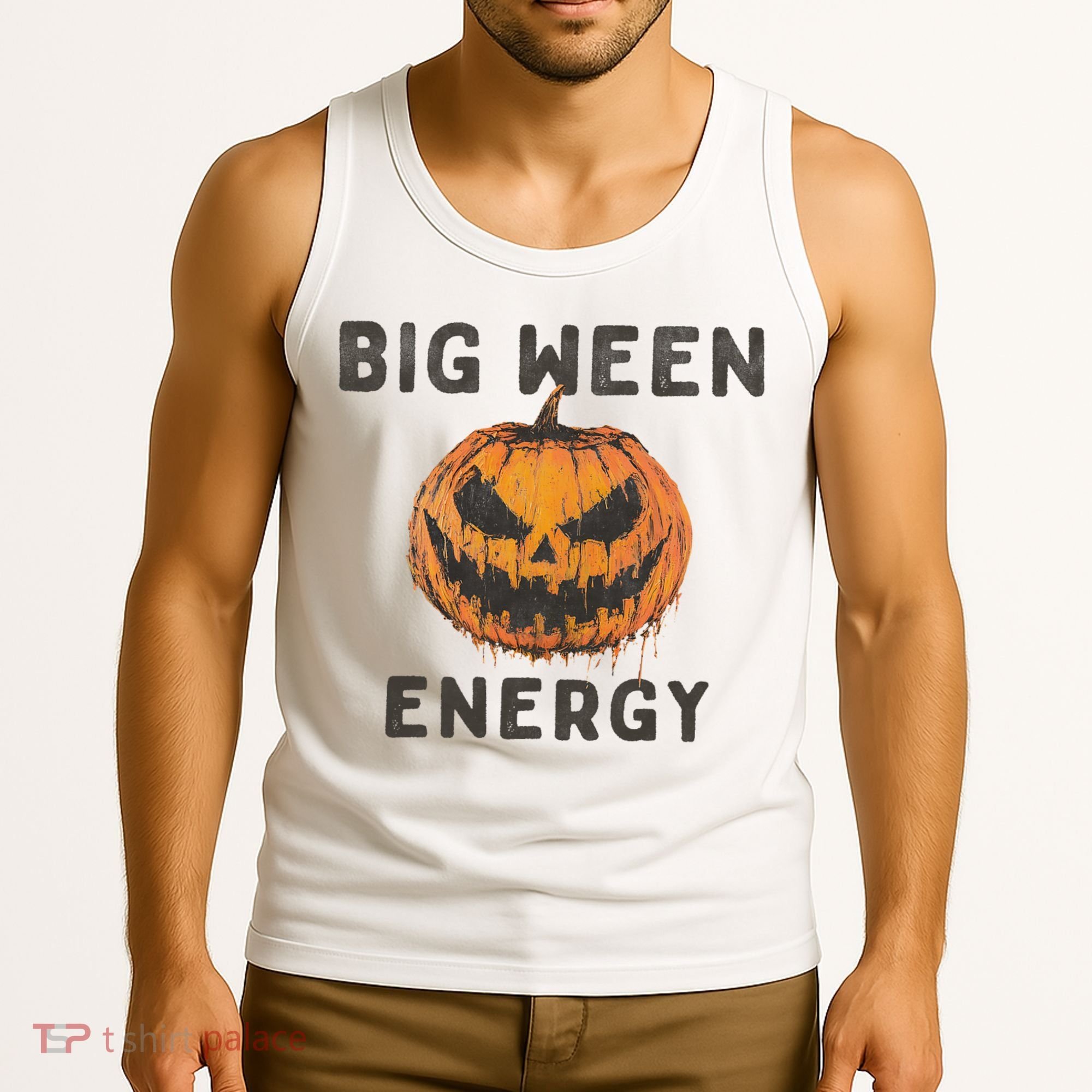 Halloween Pumpkin Head Big Ween Energy Spooky Tank Top