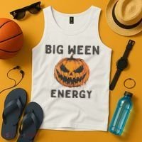 Halloween Pumpkin Head Big Ween Energy Spooky Tank Top thumb 4