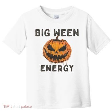 Halloween Pumpkin Head Big Ween Energy Spooky Toddler T-Shirt