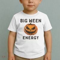 Halloween Pumpkin Head Big Ween Energy Spooky Toddler T-Shirt thumb 2