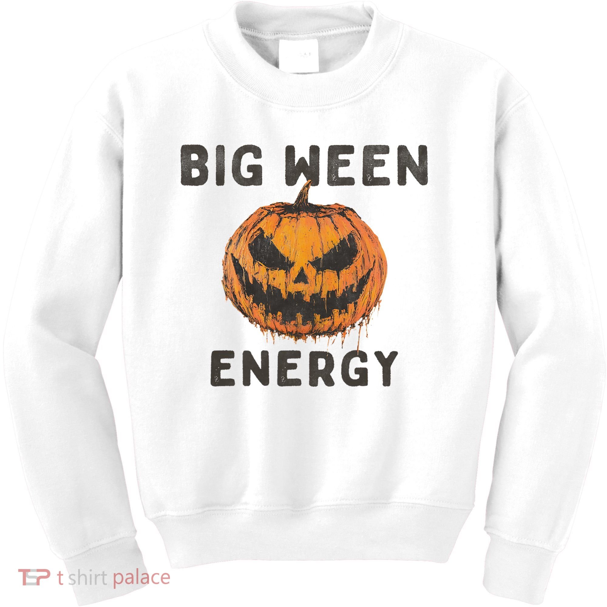 Halloween Pumpkin Head Big Ween Energy Spooky Kids Sweatshirt