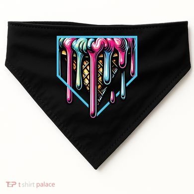Home Plate Ice Cream Softball Baseball Melting Drip USA-Made Doggie Bandana