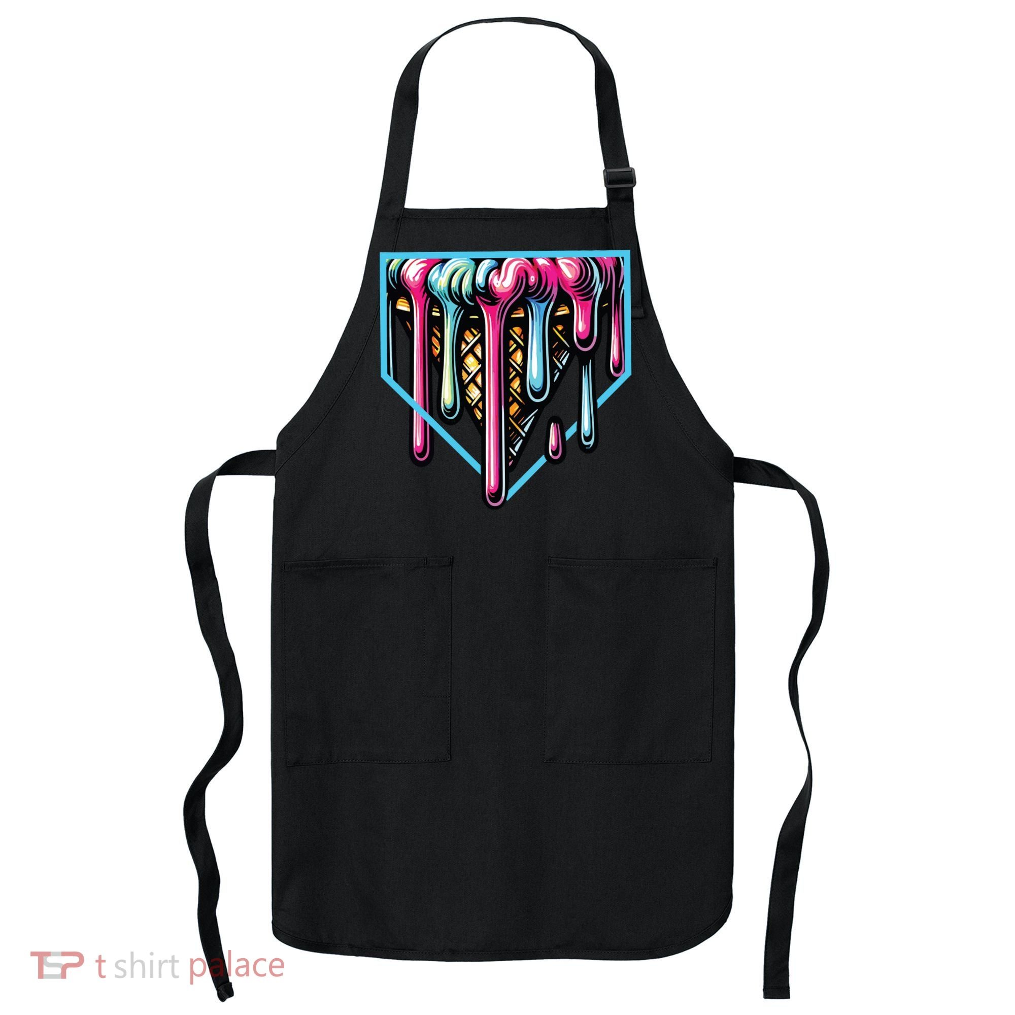 Home Plate Ice Cream Softball Baseball Melting Drip Apron