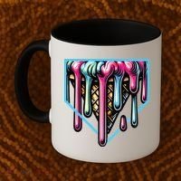 Home Plate Ice Cream Softball Baseball Melting Drip Coffee Mug thumb 2
