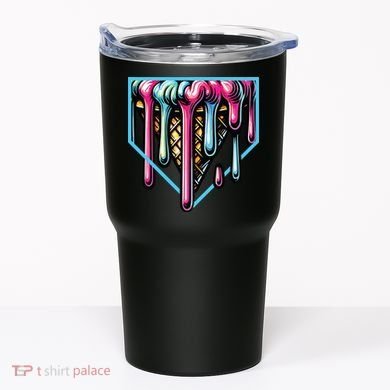 Home Plate Ice Cream Softball Baseball Melting Drip Tumbler