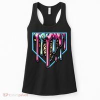 Home Plate Ice Cream Softball Baseball Melting Drip Women's Tank Top thumb 0