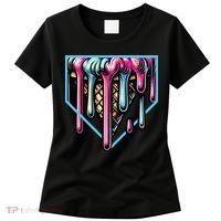Home Plate Ice Cream Softball Baseball Melting Drip Women's T-Shirt thumb 0