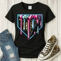 Home Plate Ice Cream Softball Baseball Melting Drip Women's T-Shirt thumb 3