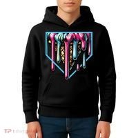 Home Plate Ice Cream Softball Baseball Melting Drip Kids Hoodie thumb 4