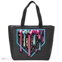 Home Plate Ice Cream Softball Baseball Melting Drip Tote Bag thumb 0