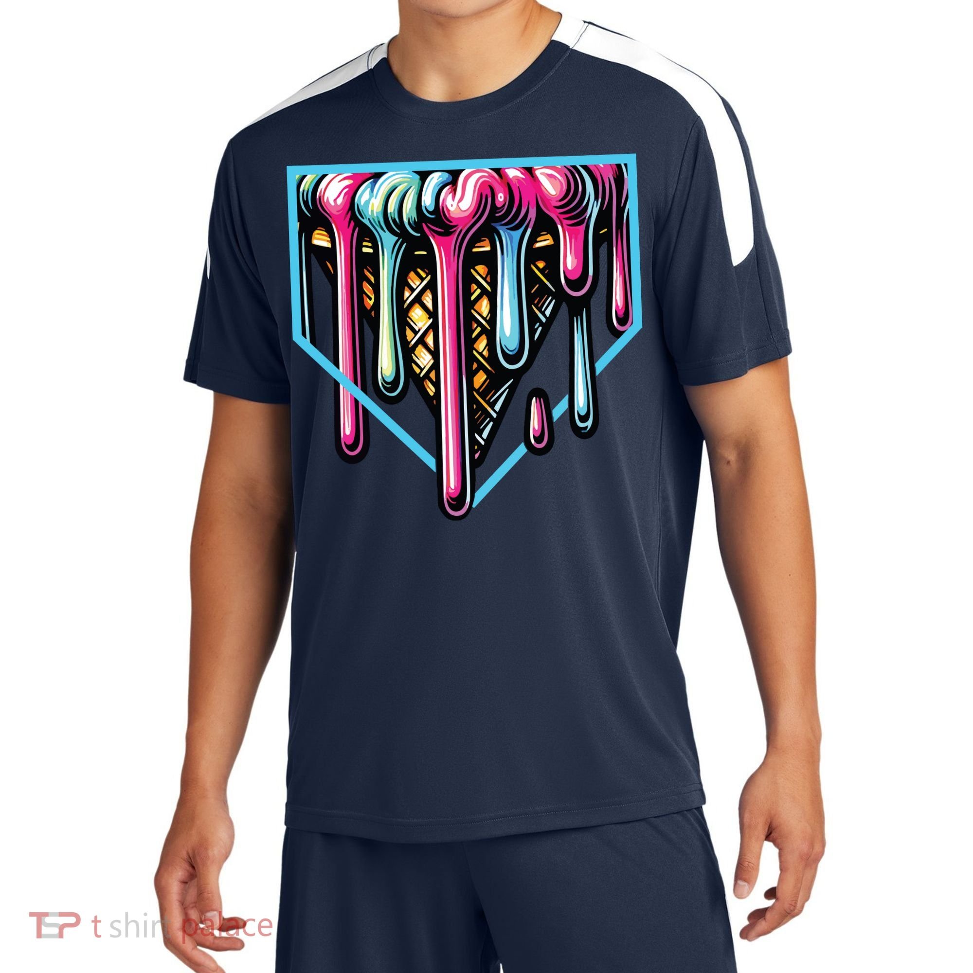 Home Plate Ice Cream Softball Baseball Melting Drip Sport-Tek Competitor United Soccer Jersey