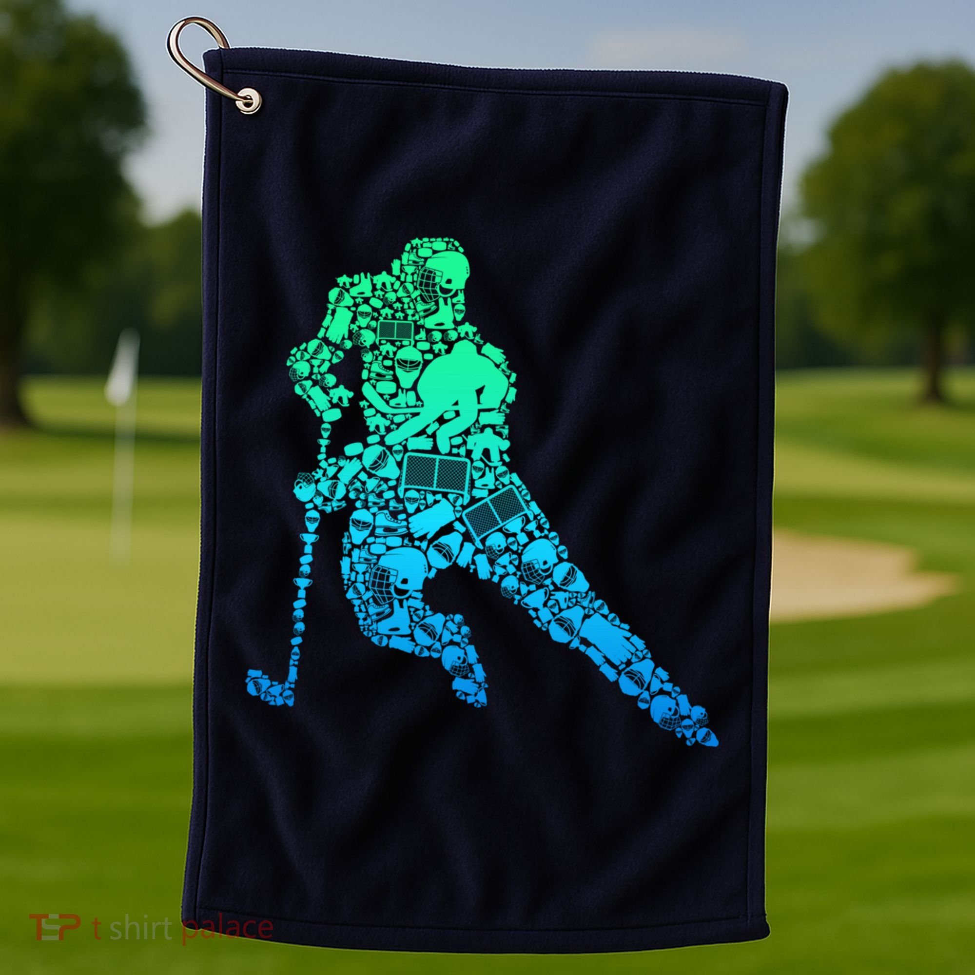Hockey Player Ice Hockey Boy Golf Towel