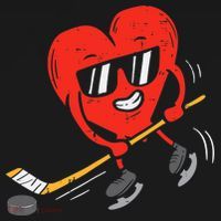 Heart Playing Ice Hockey Valentines Day Love Sports Boys Women's Hoodie thumb 2