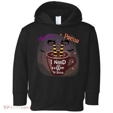 Hocus Pocus I Need Coffee To Focus Funny Halloween Costume Toddler Hoodie