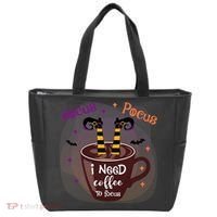 Hocus Pocus I Need Coffee To Focus Funny Halloween Costume Tote Bag thumb 0
