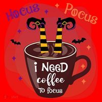 Hocus Pocus I Need Coffee To Focus Funny Halloween Costume Santa Hat thumb 1