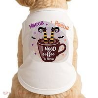 Hocus Pocus I Need Coffee To Focus Funny Halloween Costume Doggie Tank thumb 0