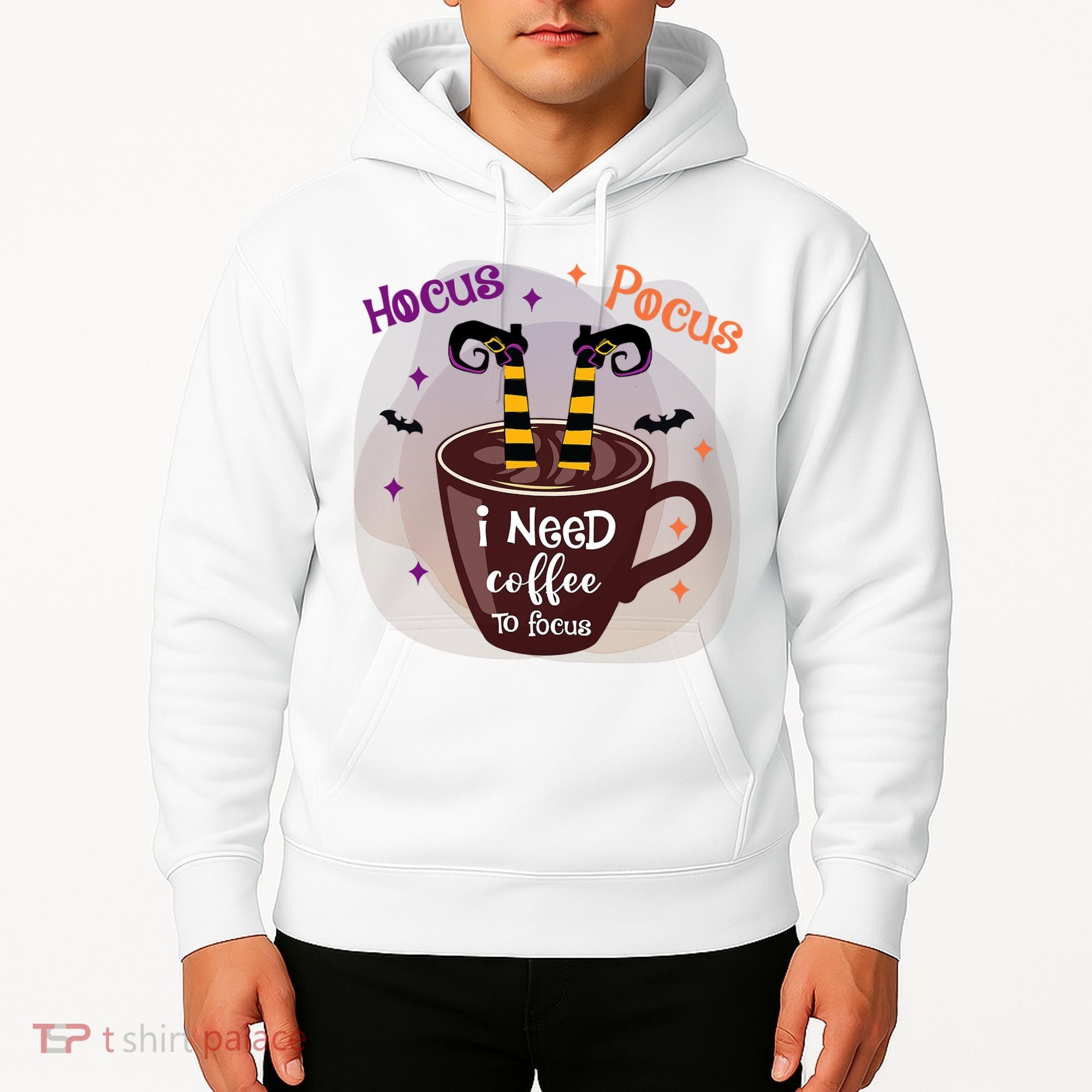 Hocus Pocus I Need Coffee To Focus Funny Halloween Costume Hoodie