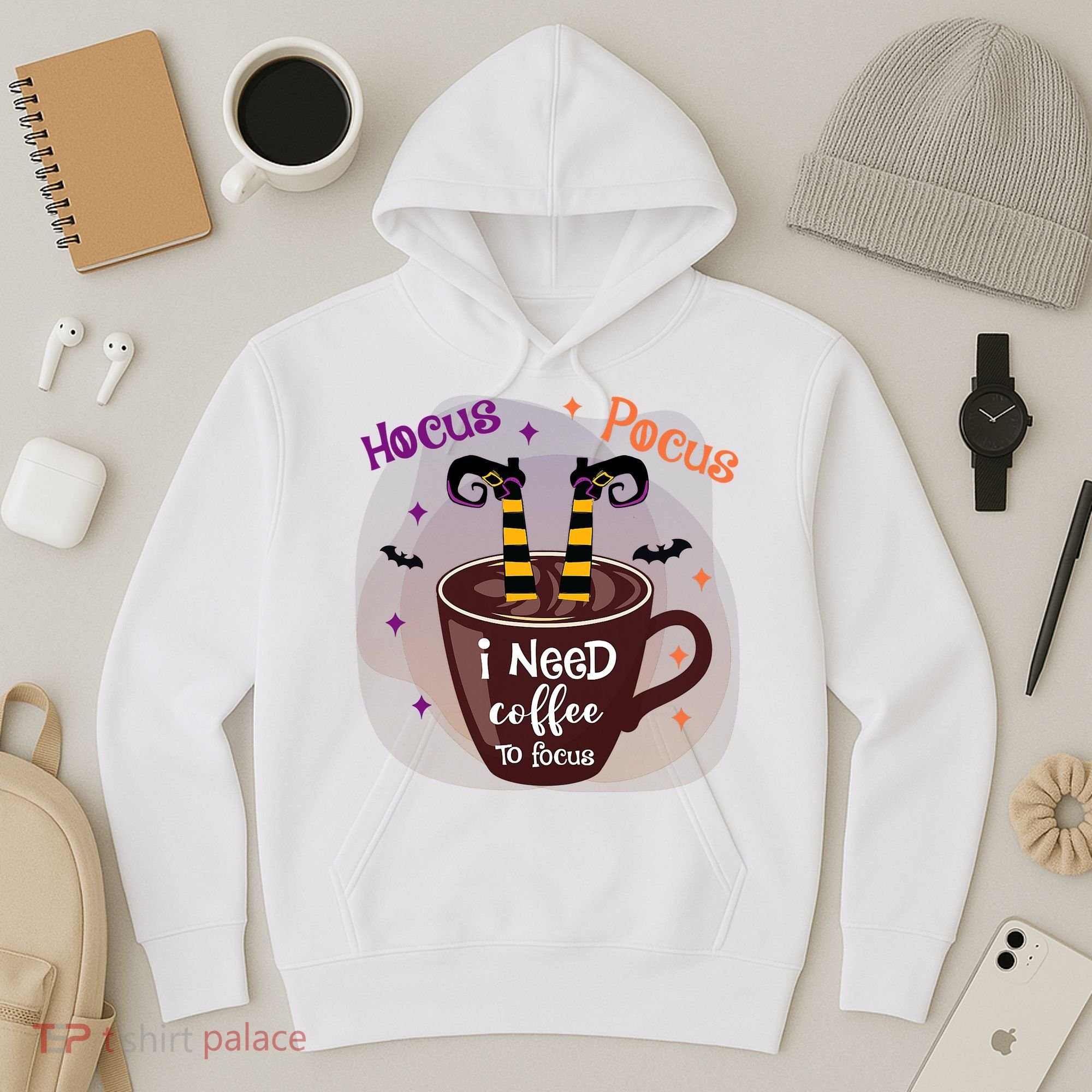 Hocus Pocus I Need Coffee To Focus Funny Halloween Costume Hoodie