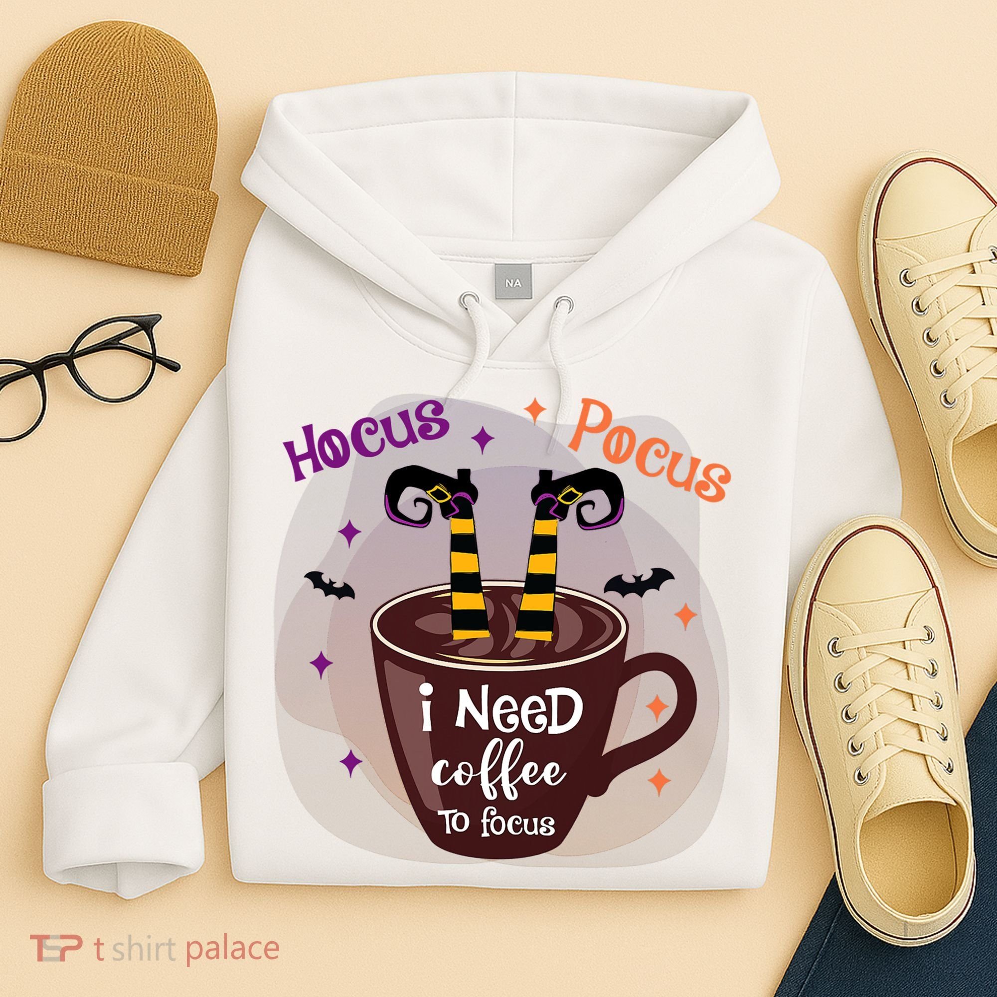 Hocus Pocus I Need Coffee To Focus Funny Halloween Costume Hoodie